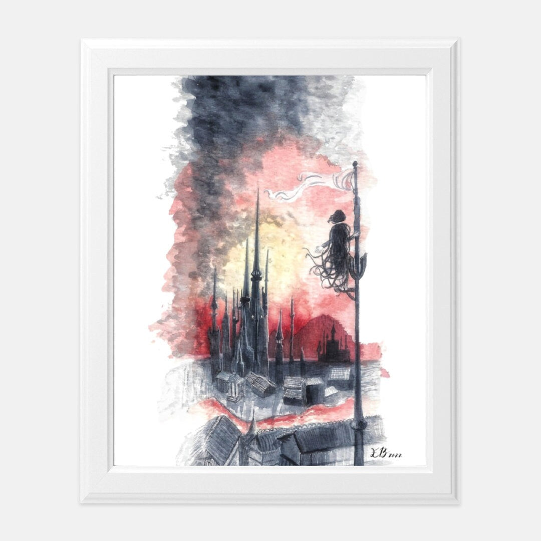 Vin from Brandon Sanderson’s Cosmere Mistborn Era 1 Mistborn poster, Mistborn Inspired Watercolor Print, Vin at Kredik Shaw 8x10"