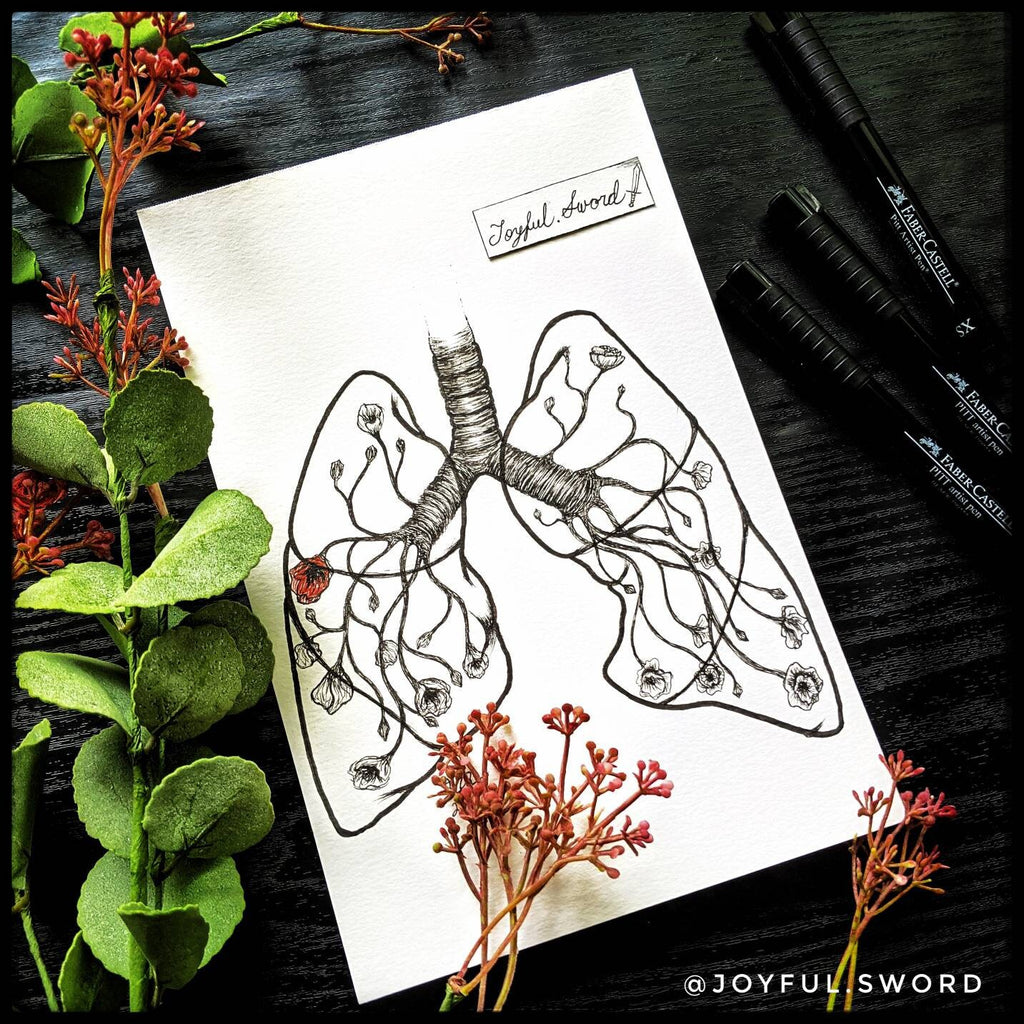 FLORAL LUNGS ORIGINAL, anatomical lungs, Poppy art, floral tattoo, Lung Anatomy, breathe life, poppies tattoo, flower organs, floral organ