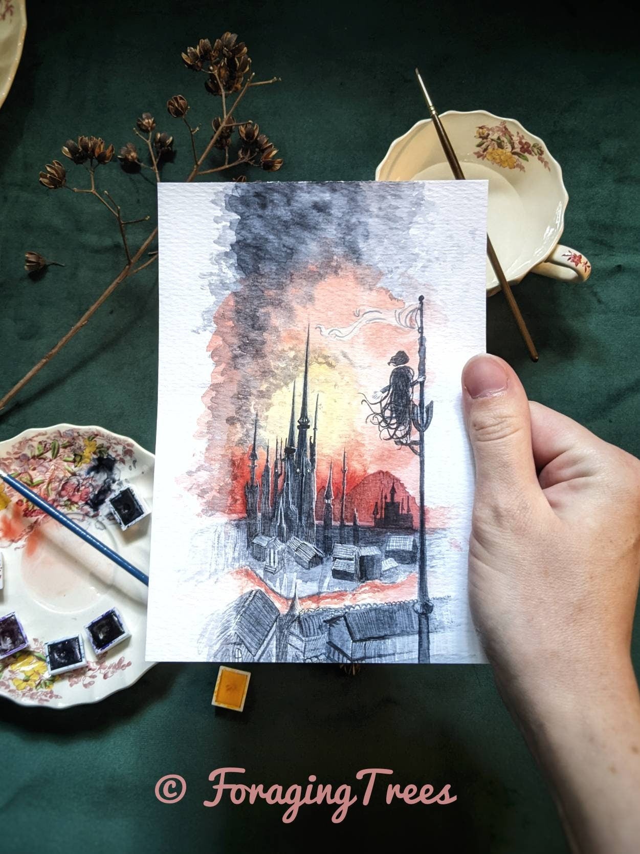 Vin from Brandon Sanderson’s Cosmere Mistborn Era 1 Mistborn poster, Mistborn Inspired Watercolor Print, Vin at Kredik Shaw 8x10"