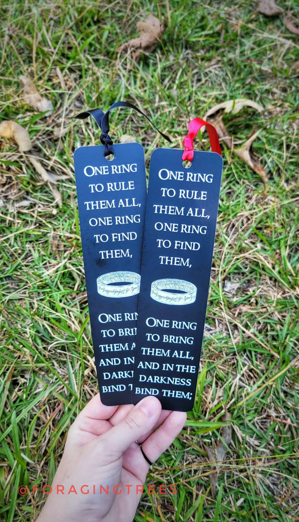 LOTR Bookmark - Tolkien Inspired Ribbon with The One Ring Design