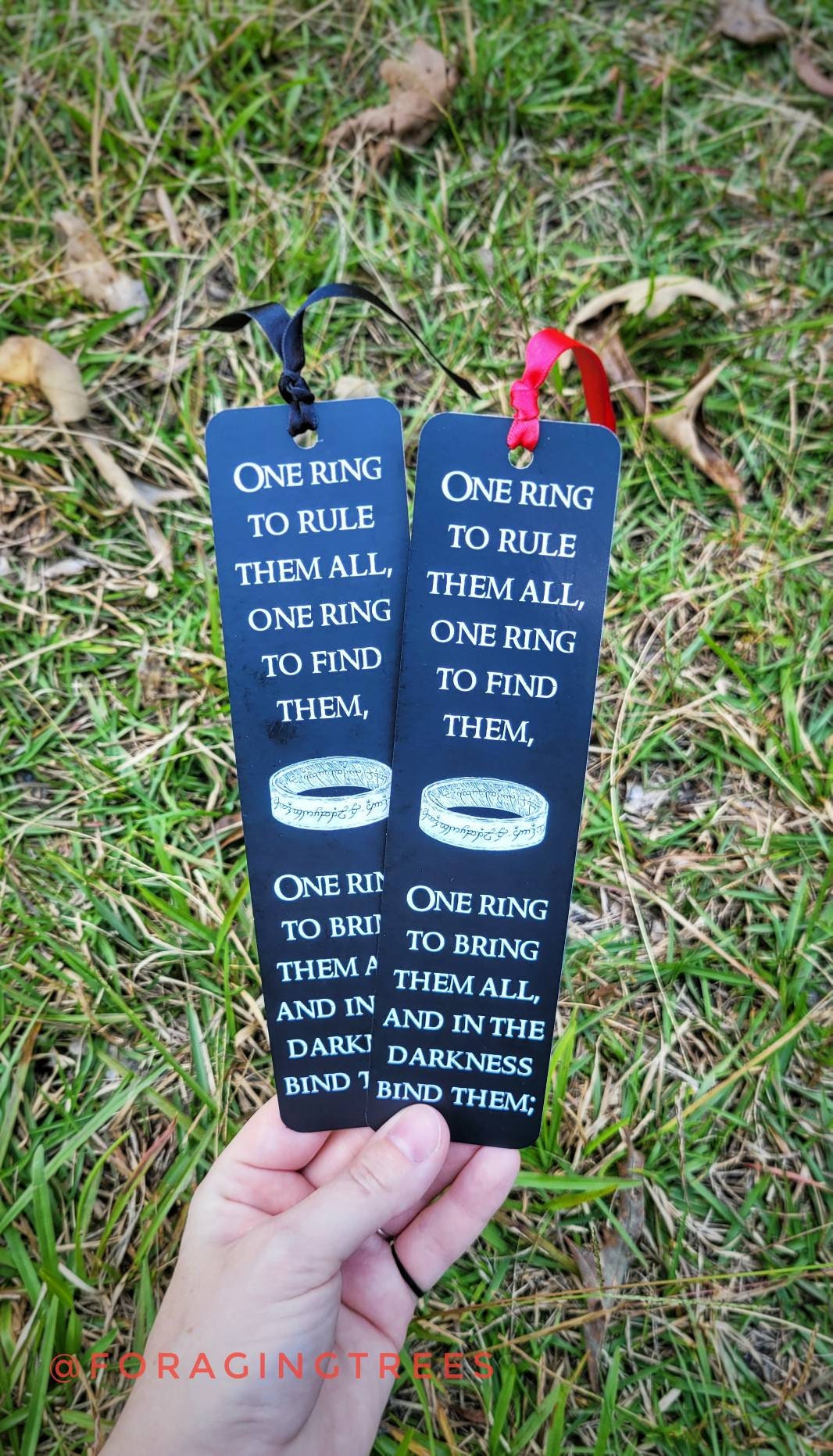 LOTR Bookmark - Tolkien Inspired Ribbon with The One Ring Design