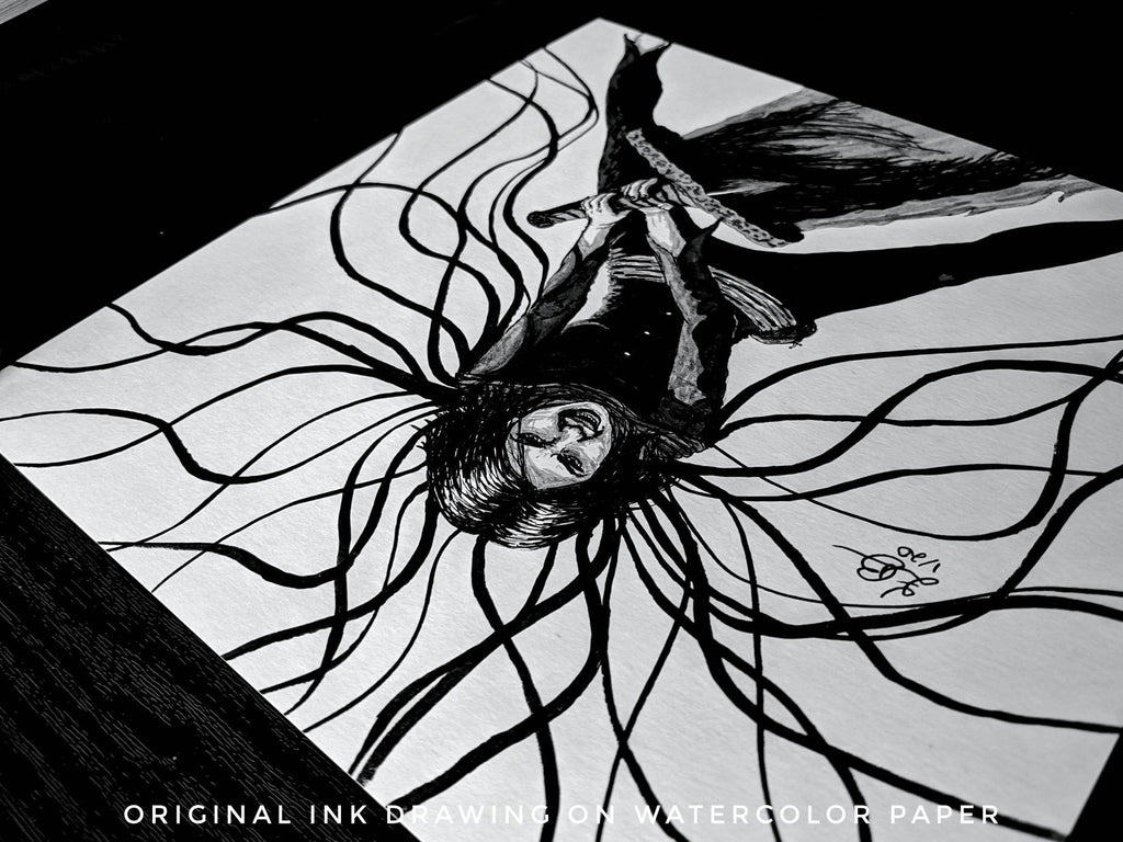 Vin, the Survivor's heir, Mistborn inspired original art piece, Mistborn fan art, koloss battle, the well of ascension, vin mistcloak ribbon
