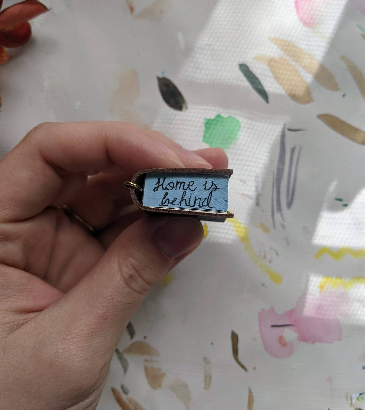 Hobbit door micro fore edge painting necklace, the Hobbit book necklace,  lord of the rings book necklace