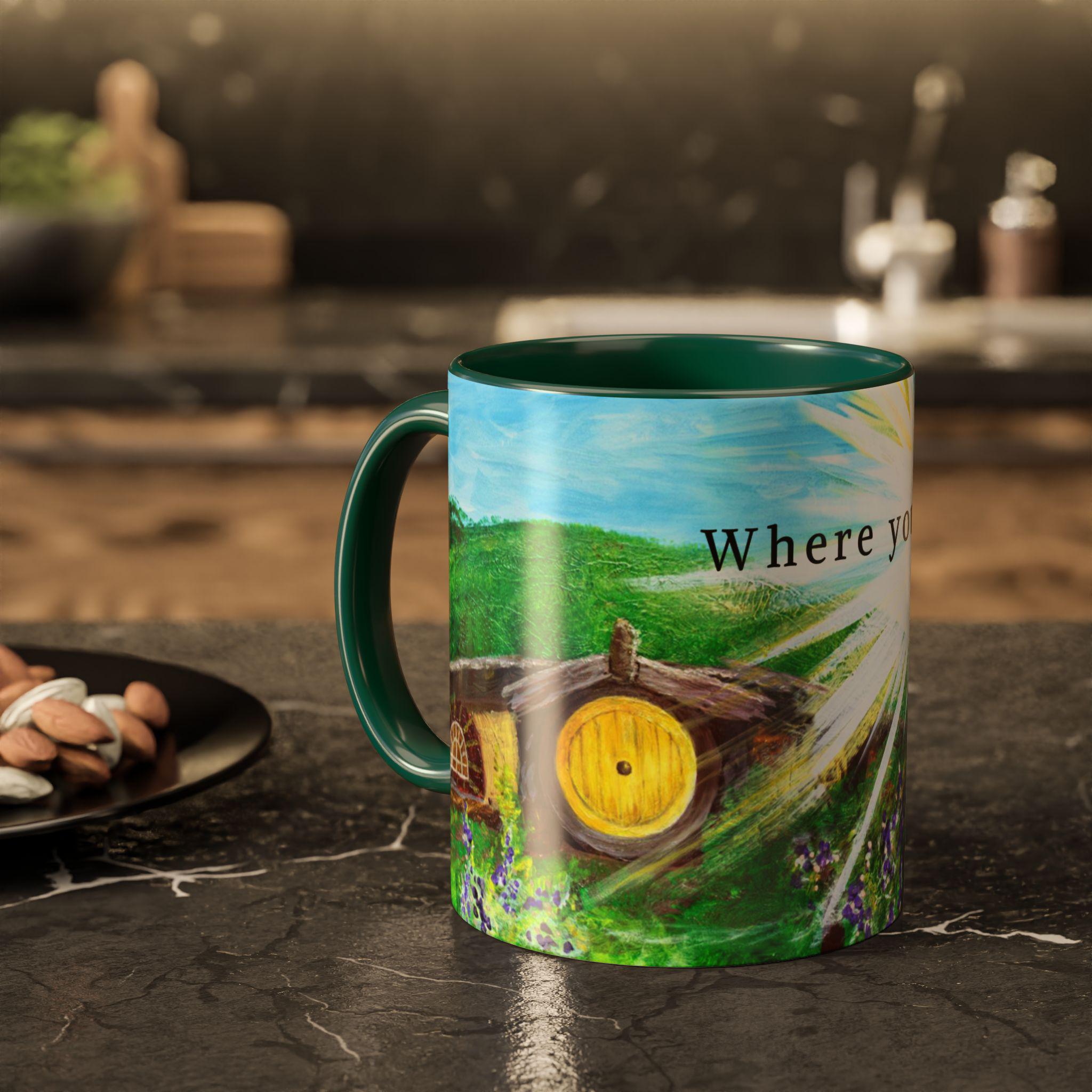 Where You Go I'll Go Where You Stay I'll Stay Mug Set | Lord of the Rings Couples Gift | Christian Marriage Mugs | Mordor & Shire Coffee Cup