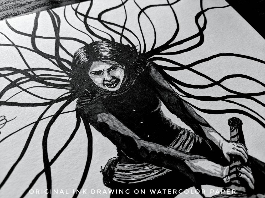 Vin, the Survivor's heir, Mistborn inspired original art piece, Mistborn fan art, koloss battle, the well of ascension, vin mistcloak ribbon
