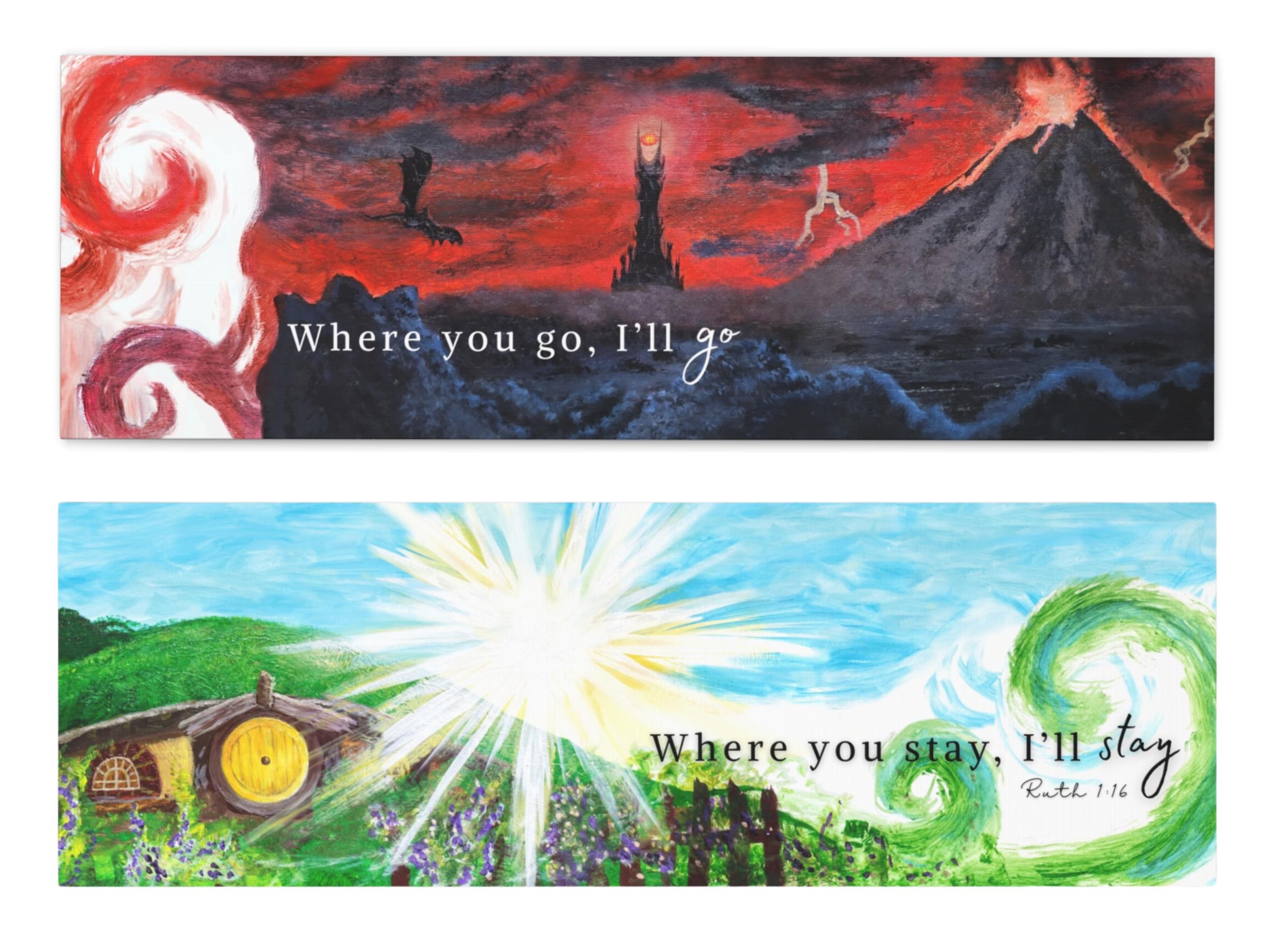 Lord of the Rings Book Art Print Set | Middle-earth Wall Decor | Tolkien-Inspired Watercolor | Hobbit & LOTR Wedding Gift