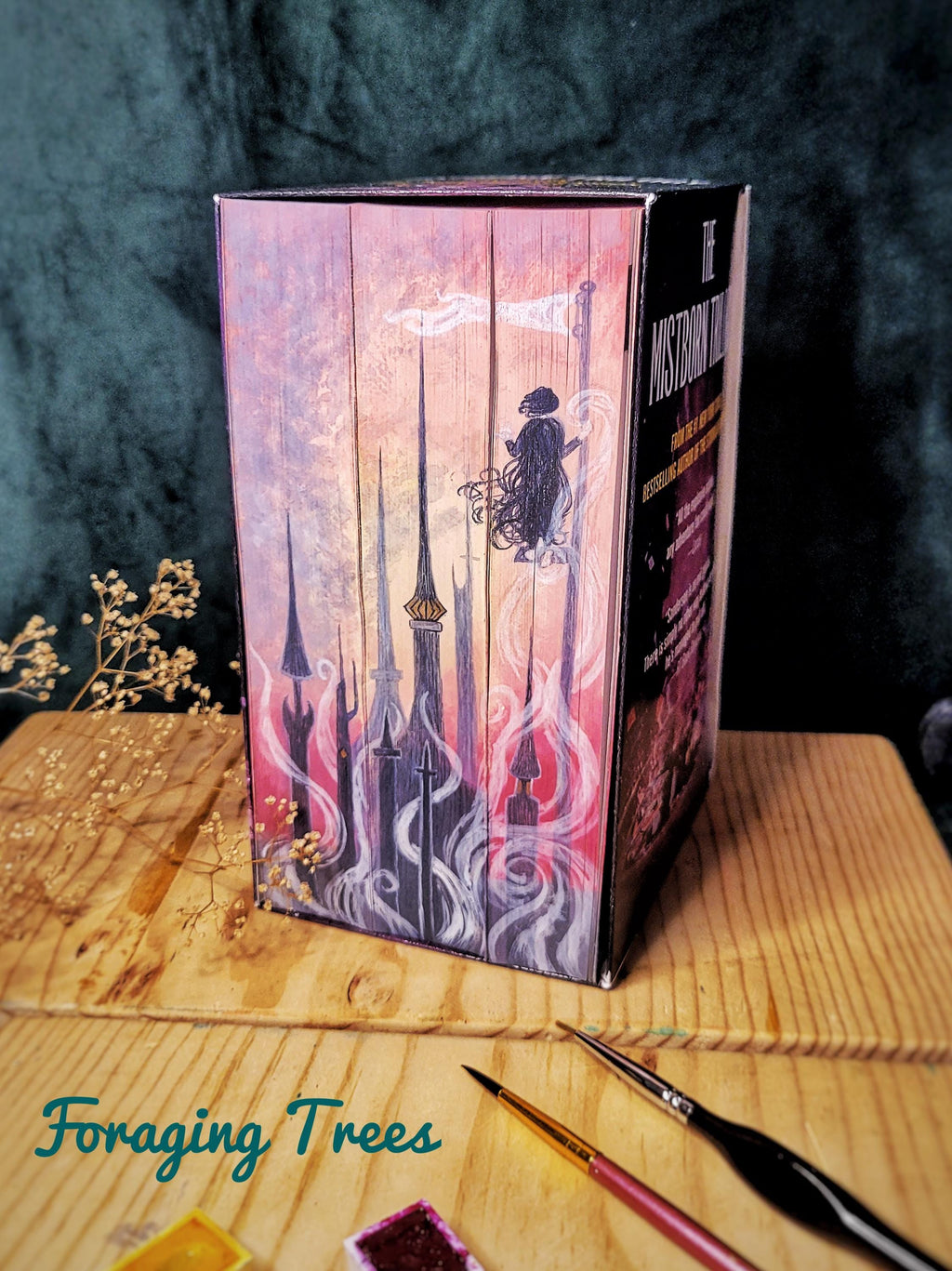 Mistborn Trilogy Fore edge painting, Mistborn Trilogy Era 1 by Brandon Sanderson