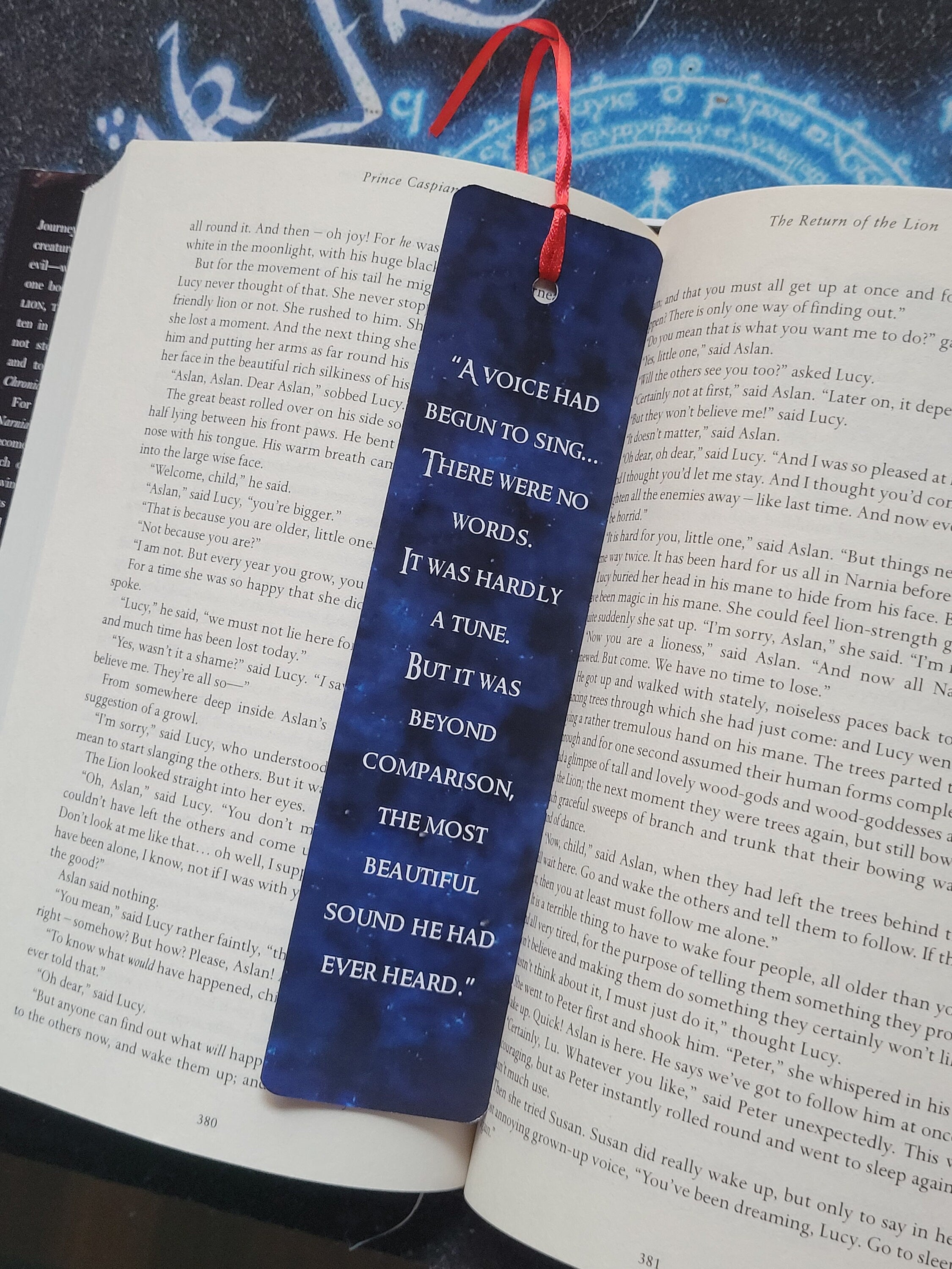 The Chronicles of Narnia bookmark, Narnia bookmark, Aslan's Creation Song Watercolor bookmark, aslan bookmark