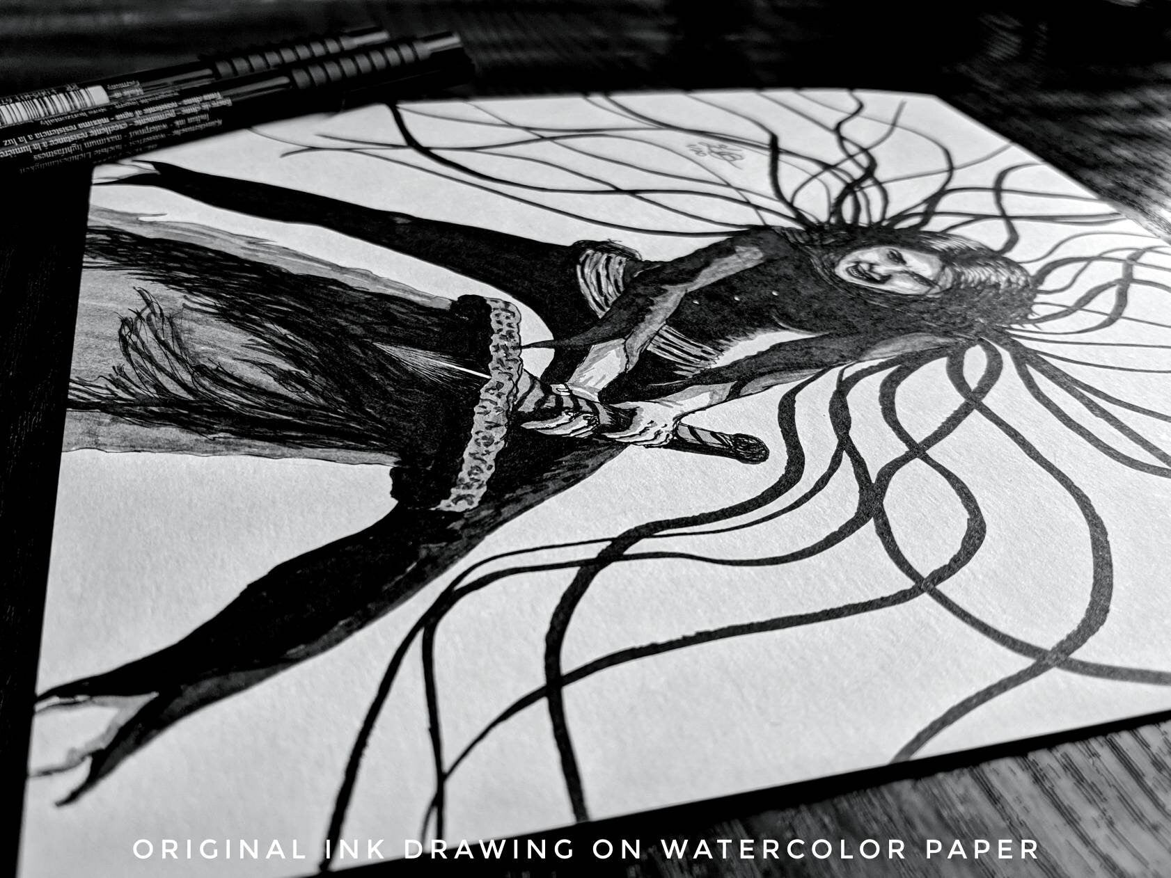Vin, the Survivor's heir, Mistborn inspired original art piece, Mistborn fan art, koloss battle, the well of ascension, vin mistcloak ribbon