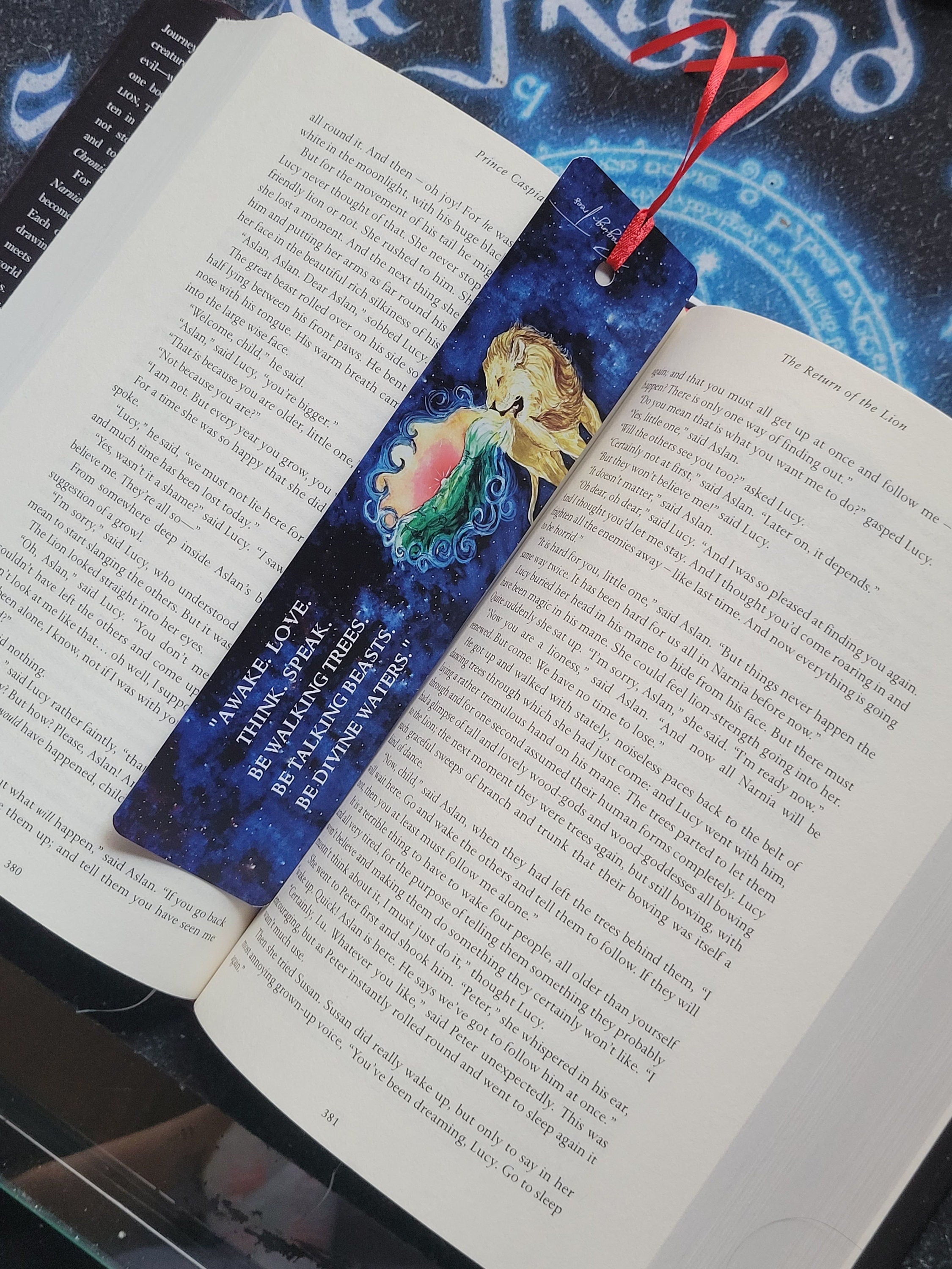 The Chronicles of Narnia bookmark, Narnia bookmark, Aslan's Creation Song Watercolor bookmark, aslan bookmark
