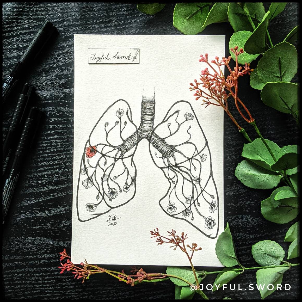 FLORAL LUNGS ORIGINAL, anatomical lungs, Poppy art, floral tattoo, Lung Anatomy, breathe life, poppies tattoo, flower organs, floral organ