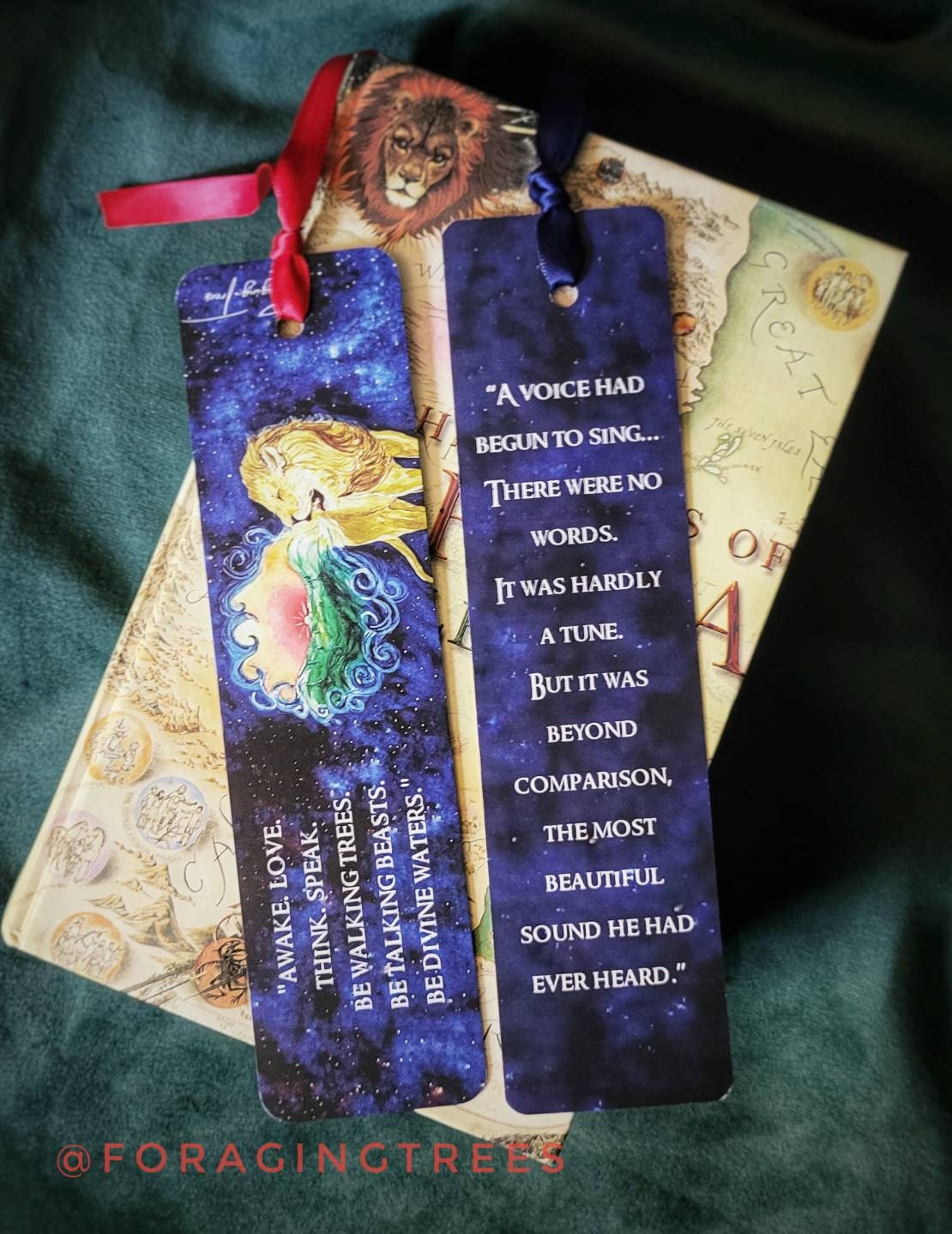 The Chronicles of Narnia bookmark, Narnia bookmark, Aslan's Creation Song Watercolor bookmark, aslan bookmark