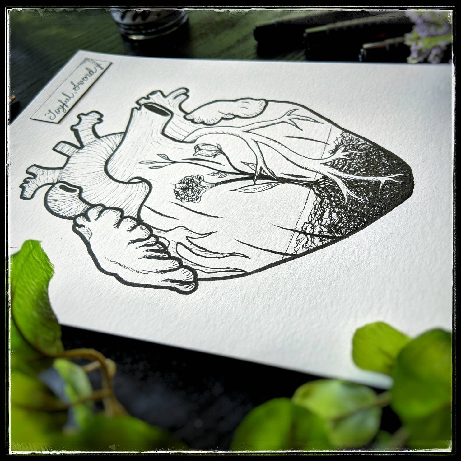 Floral Anatomical Heart Original, heart anatomy, heart tattoo, chd warrior, flower heart, floral heart, heart flowers, love garden, roots