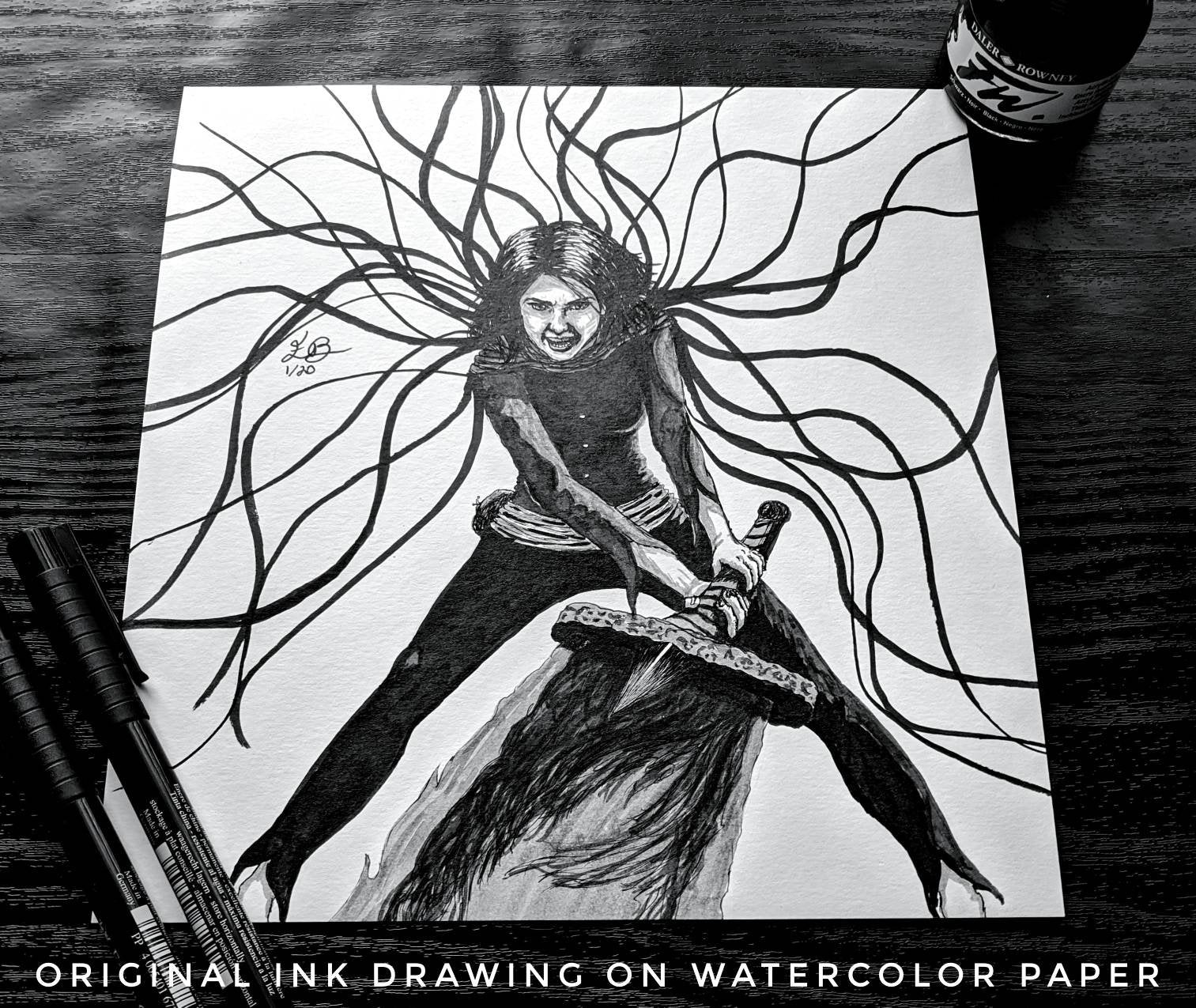 Vin, the Survivor's heir, Mistborn inspired original art piece, Mistborn fan art, koloss battle, the well of ascension, vin mistcloak ribbon