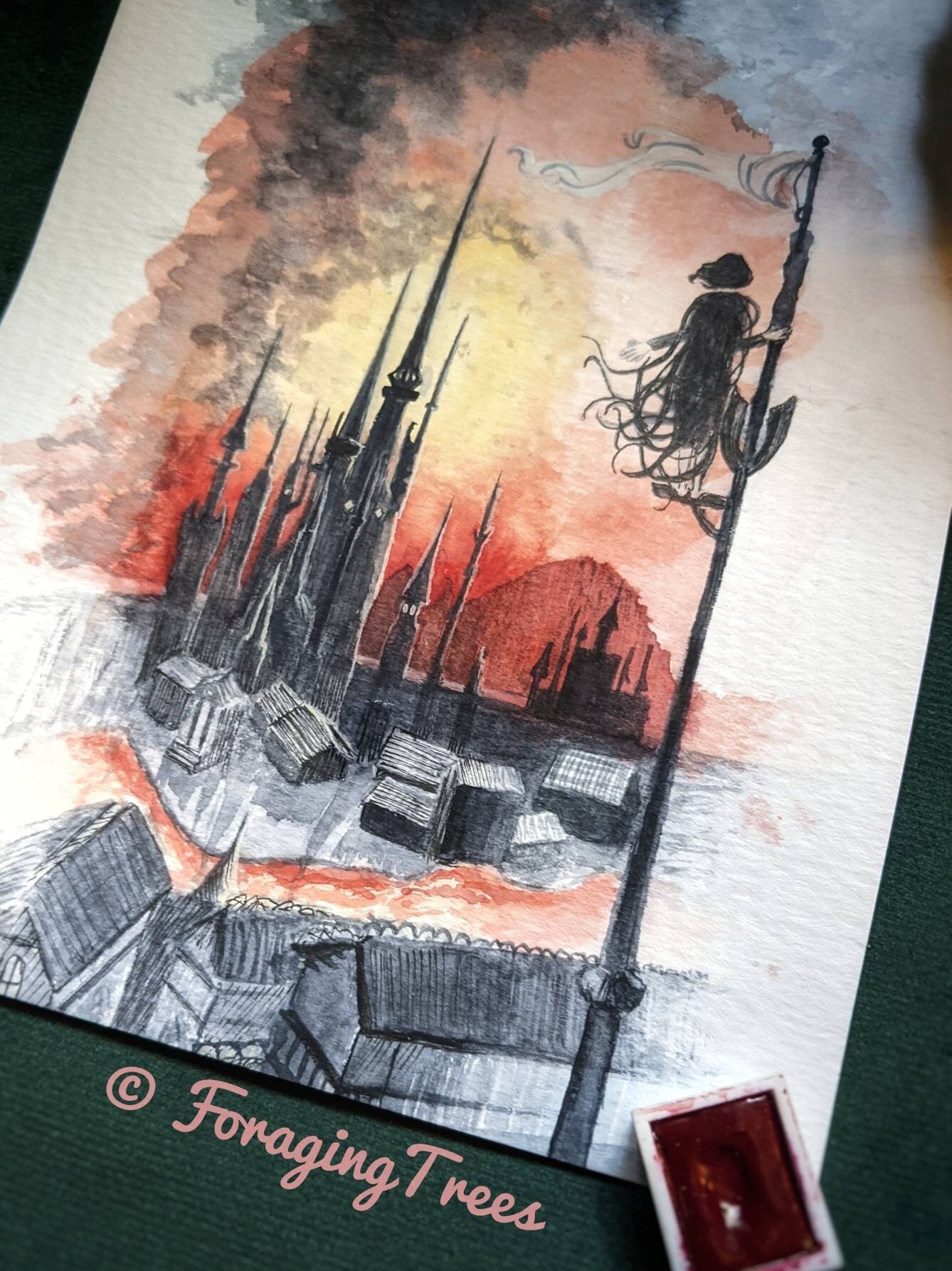Vin from Brandon Sanderson’s Cosmere Mistborn Era 1 Mistborn poster, Mistborn Inspired Watercolor Print, Vin at Kredik Shaw 8x10"