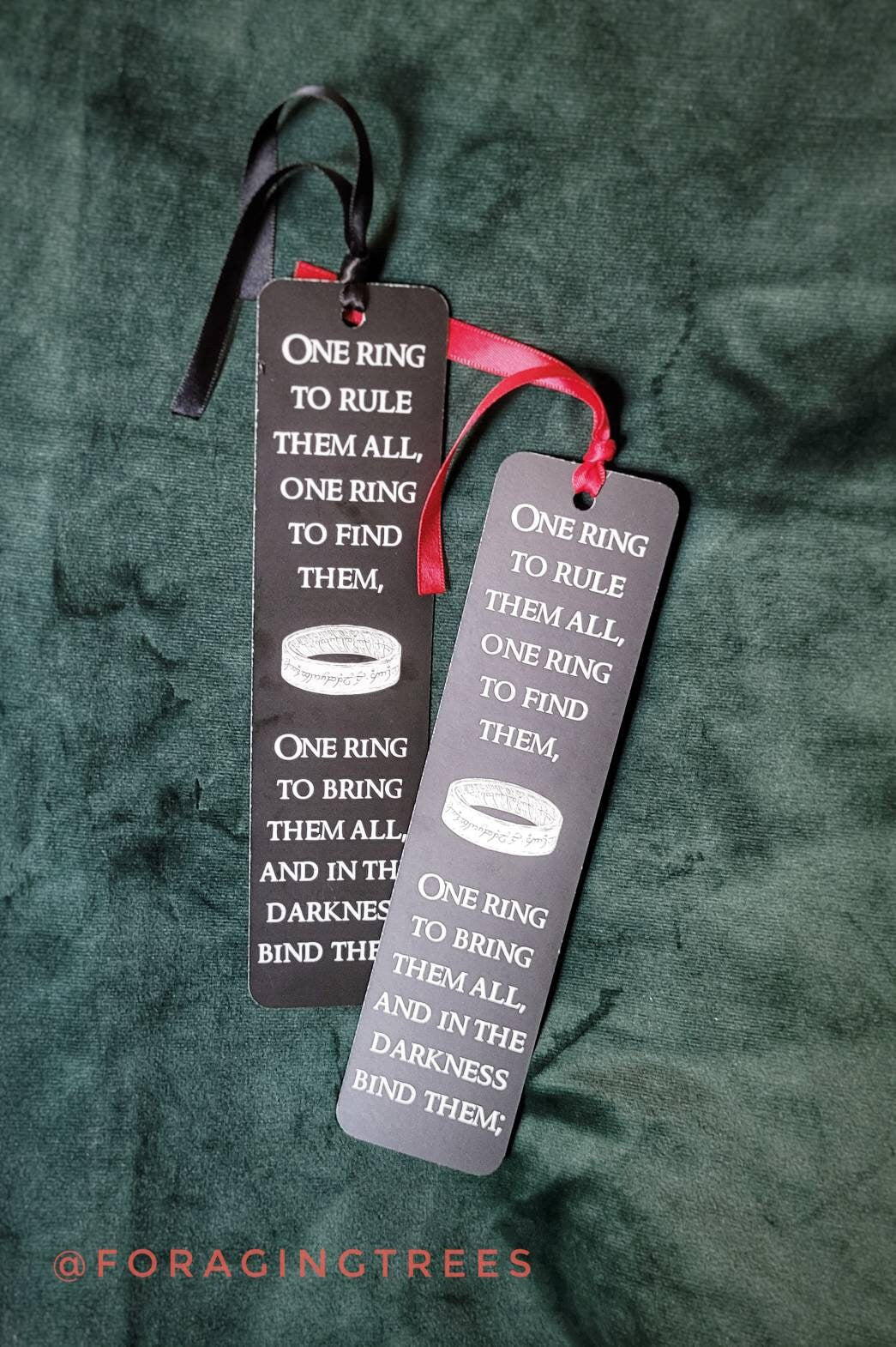 LOTR Bookmark - Tolkien Inspired Ribbon with The One Ring Design