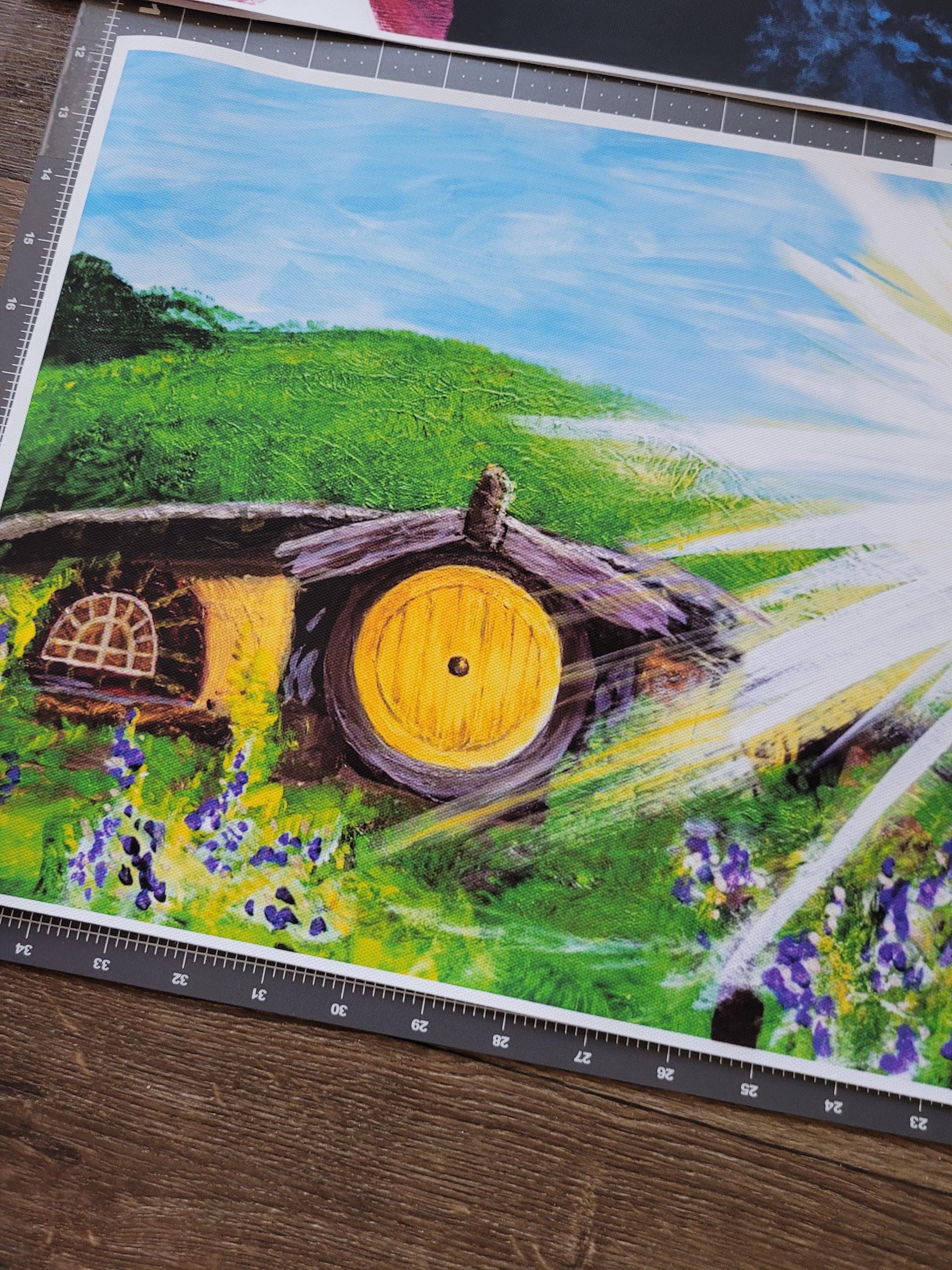 LOTR Wedding Anniversary art print, Mordor and Shire Painting, middle earth gift, Where you go I'll go Lord of the rings prints