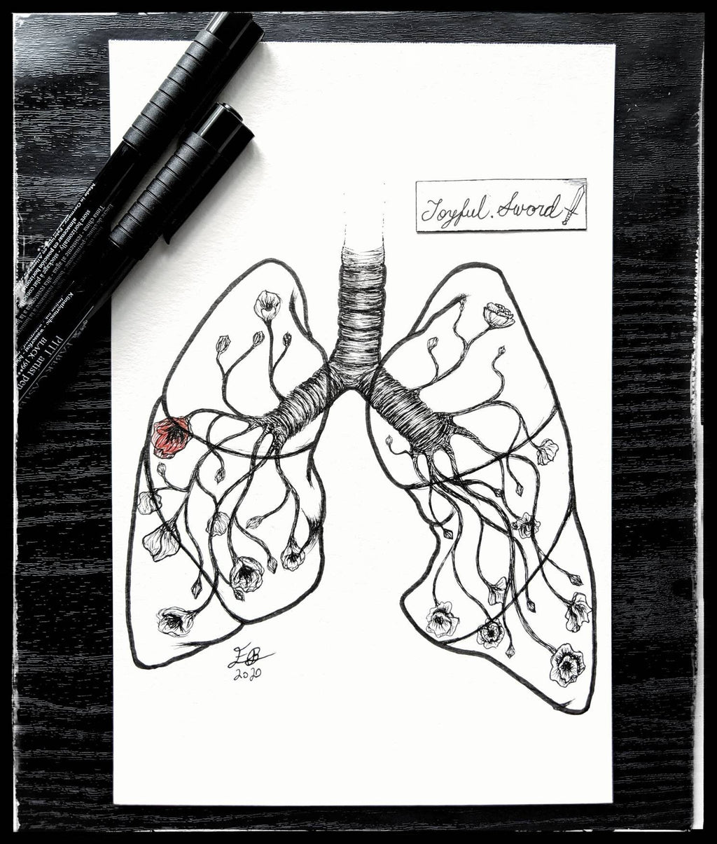 FLORAL LUNGS ORIGINAL, anatomical lungs, Poppy art, floral tattoo, Lung Anatomy, breathe life, poppies tattoo, flower organs, floral organ