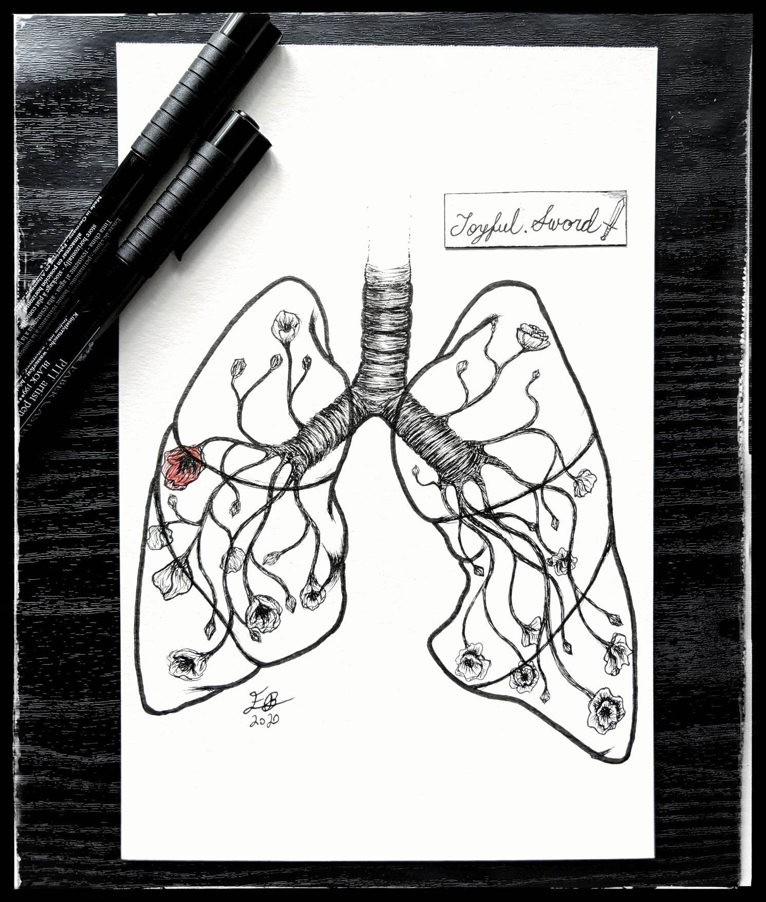 FLORAL LUNGS ORIGINAL, anatomical lungs, Poppy art, floral tattoo, Lung Anatomy, breathe life, poppies tattoo, flower organs, floral organ