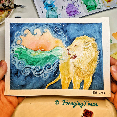 Aslan's Creation Song Watercolor Print - Narnia Inspired Art by C.S. Lewis