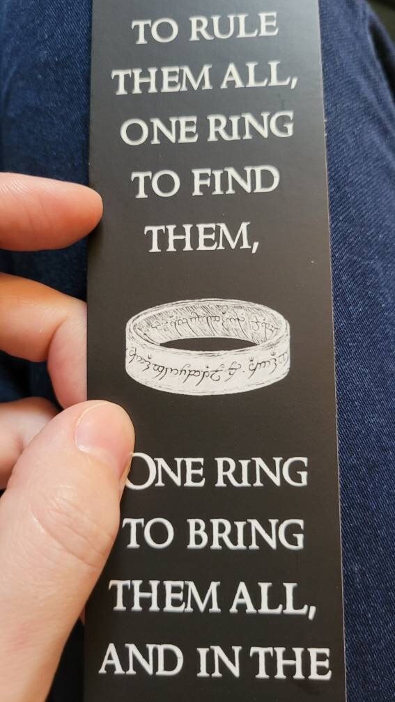 LOTR Bookmark - Tolkien Inspired Ribbon with The One Ring Design