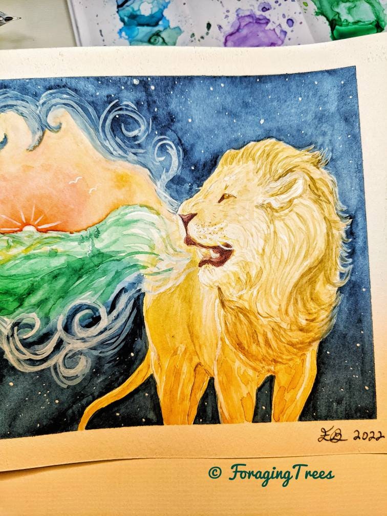 Aslan's Creation Song Watercolor Print - Narnia Inspired Art by C.S. Lewis
