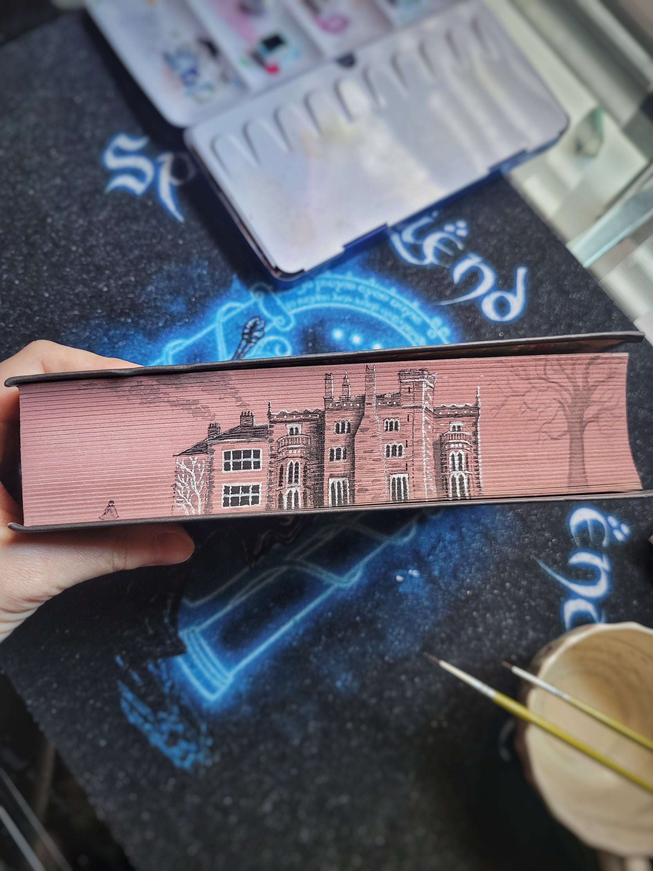 Jane Eyre fore edge painting *made to order* Jane eyre book edge painting, thornfield hall, Charlotte Bronte, book collector gift
