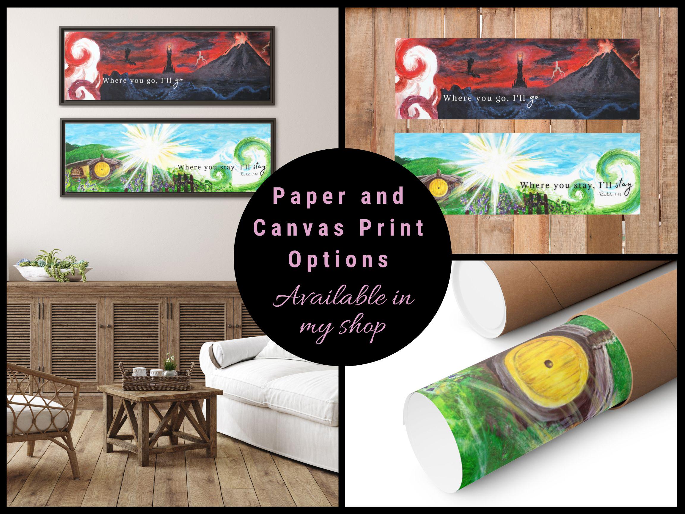 Lord of the Rings Book Art Print Set | Middle-earth Wall Decor | Tolkien-Inspired Watercolor | Hobbit & LOTR Wedding Gift